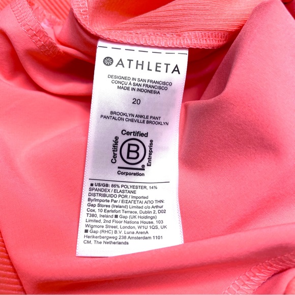 NWT Athleta Brooklyn Ankle Pant neon coral 20 - Picture 7 of 11
